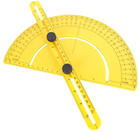 Multitools 180 Universal Goniometer Metall Winkelmesser Winkelmess Holzbearbeitung Goniometer Winkelmessgeräte Kunststoff Winkelmesser Hörner Arbeit Gelbes Werkzeug