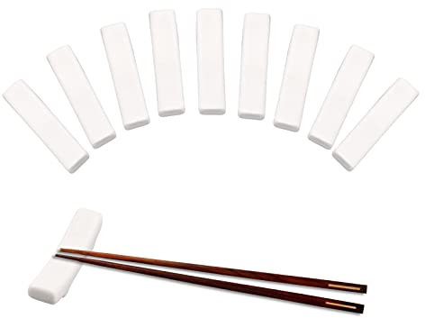 CHGCRAFT 1 soporte de cerámica para palillos, cuchara, tenedor, para decoración de comedor, color blanco