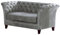 S-Style Möbel Noah Sofa 2-Sitzer Chesterfield-Sofa für Wohnzimmer Lounge Couch mit Holzfüßen Möbel Freistehende Polster Sofas & Couches Couchgarnitur Hellgrau 175 x 82 x 75 cm