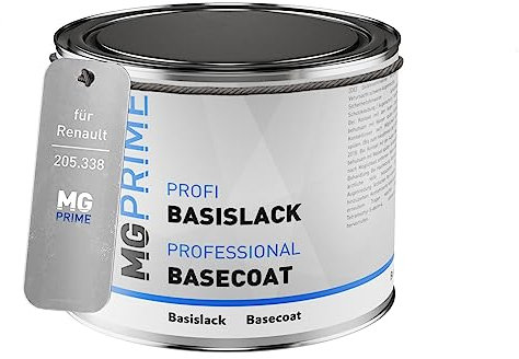 MG PRIME Peinture voiture pot en litre pour Renault 205.338 Chrome Metallic Mat base 0,5 litre 500ml