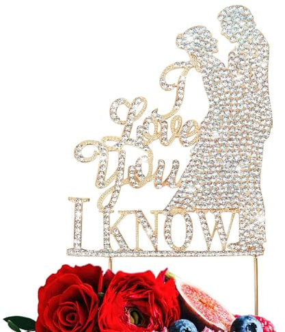 Wedding Cake Topper With Rhinestones - Bride and Groom Decorations for Wedding, Engagement, Anniversary, Valentine's Day (Mr & Mrs)