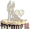 Wedding Cake Topper With Rhinestones - Bride and Groom Decorations for Wedding, Engagement, Anniversary, Valentine's Day (Mr & Mrs)