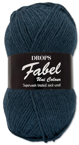 Frida's Wollhaus Drops 50 g Fabel Sockenwolle Schurwolle superwash Garn Stricken Häkeln 45 Farben (107 | Blau)