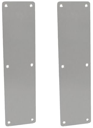 Vokowin 2pcs Door Finger Push Plate with Screw, Fire Door Finger Plate, Push Plate 300 x 80mm Stainless Steel Brushed Plate Door/Bottom Door Protection - Square Corner (K320-2)