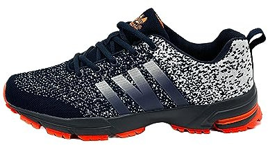 Ablovo® Herren Damen Sportschuhe Turnschuhe Laufschuhe Sneaker Hallenschuhe (Navy-Grau, EU Schuhgrößensystem, Erwachsene, Herren, Numerisch, M, 39)