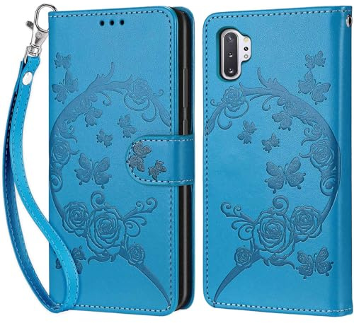 Custodia per Samsung Galaxy Note 10 Plus Cover, Blu | Portafoglio in Pelle PU Retro, Antiurto Flip, Slot per Schede, Funzione Stand, Chiusura Magnetica