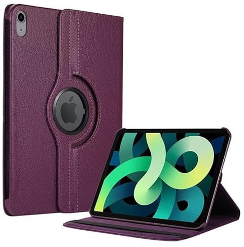 TechDealsUK Funda giratoria 360 para iPad Mini de 6.ª generación (2021) de 8,3 Pulgadas, Modelo n.º A2568, Funda con Soporte de Cuero sintético (púrpura)