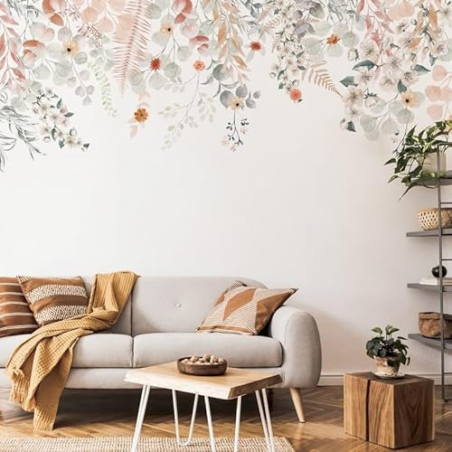 Papier Peint Panoramique Floral Terracotta - 99DECO - L336xH270cm