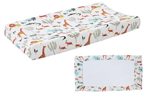 Housse De Matelas À Langer Pour BéBé | Housse De Table À Langer En Coton Doux Pour Bébé | Housses Et Coussinets DeTable À Langer Respirante À Motifs Imprimés Mignons Pour Bébés Garçons Et Filles