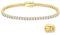 KRKC&CO Tennisarmband Silber 925 für Damen, 3mm Tennis Armband 14K Gold beschichtet, Zirkonia Kristall Armband Iced Out, Geburtstag Geschenk für Frauen Mädchen [Größe 17,8cm]