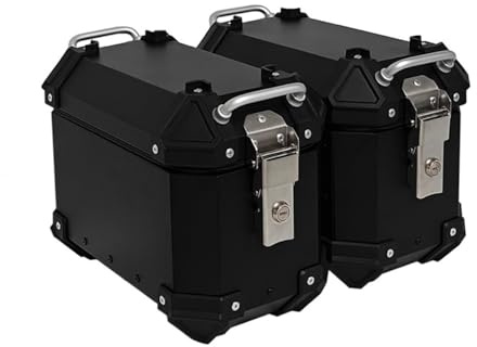 MOLVUS Graphic Aluminium-Seitenkoffer für Motorrad 16L/25L Tour Trunk Universal-Hartschalen-Satteltaschen Motorrad-Heckkoffer mit Sicherheitsschloss für Helmgepäck B,25L