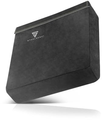 STAHLWERK Schweißerkissen | Sitzkissen | Kniekissen | Kniebrett | Schutzkissen 40 x 40 x 10 cm feuerfeste, flammhemmende Schweißunterlage aus hochwertigem Spaltleder zum Schweißen und Plasmaschneiden