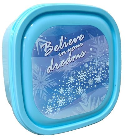 TDL Disney Frozen - Scatola per sandwich con scritta Believe in Your Dreams, lavabile in lavastoviglie