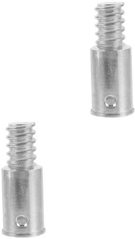 WATIIFUFU 2pcs Threaded Tip Replacement Broom Handle Threaded End Extension Pole Replacement Tip Rust-proof Handle Broom Adapter Push Broom Handle Threaded Tip Repair Kit Iron Silver