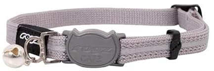 Rogz Alleycat Safeloc Halsband, Silber, Größe S