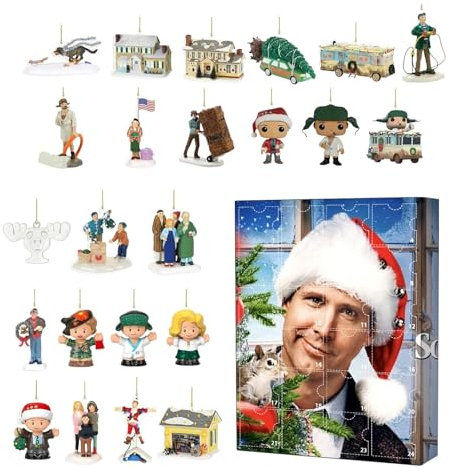 National Lampoon's Christmas Vacatio-n Adventskalende 2024,Weihnachtsbaum Anhänger Family Figuren Anhänger SpielzeugWeihnachten Adventskalender, Weihnachts 24-Tage Countdown K