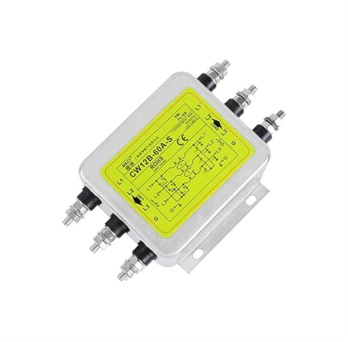 KVBUEBQYS Filtro Anti-interferenza EMI bipolare trifase e trifase 380VAC CW12B-10A/20A/30A/40A/50A/60A-S Filtro di Potenza(60A)