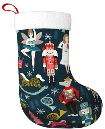NBRIEU Nutcracker Christmas Stocking for Women, Suspendable, Used for Christmas, Parties, Holiday Decorations Etc.Black, One Size, Black, One Size, Black/White, talla �nica