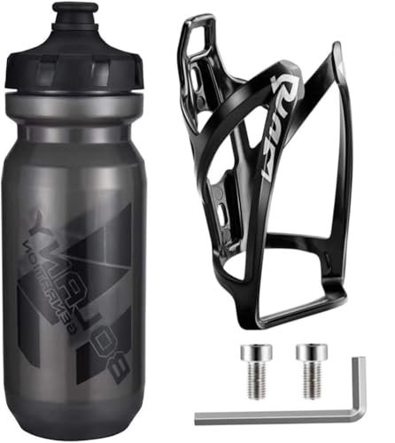 ROGTYO Fahrrad Flaschenhalter Set, Leicht GeträNkehalter mit Schrauben - 650ML BPA Frei Wasserflasche für Fahrrad, Rennrad, Mountainbikes, Elektrofahrrä