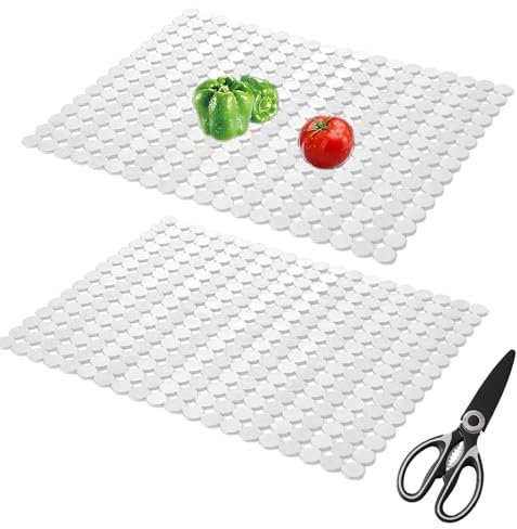 Spülbeckeneinlage, 2 Stück Spülbeckenmatte, 30 x 40 cm Spülmatte, PET Zuschneidbar Spülbeckeneinlage, Abtropfmatte, Blanco Spüle Zubehör, Mit Schere, Für Keramik/Edelstahl Spülen (Transparente)