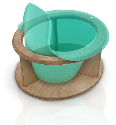 Bömmi aus Birkenfurnier - das Gestell für Easypisi Abhaltetöpfchen, Nachttopf für Kinder, Jungen/Mädchen, Kindertöpfchen ab 8 Monaten, Baby Zubehör, Birkenfurnier, MADE IN GERMANY