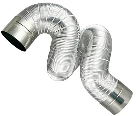 Generisch Küchenschornsteinschlauch Entlüftung zu Hause Flache Rohrentlüftung Luft tragbare Klimaanlage abgasschlauch auspuff Pfeife Rauchabzug für Ofen Metallabzug Aluminiumfolie Silver