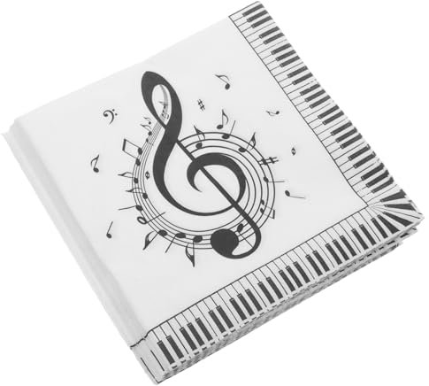 Healvian 20stücke Musiknoten-einwegservietten Für Party Geburtstag Und Festivitäten Dekoratives Muster Tisch-dessert-servietten Haushalts-notenservietten