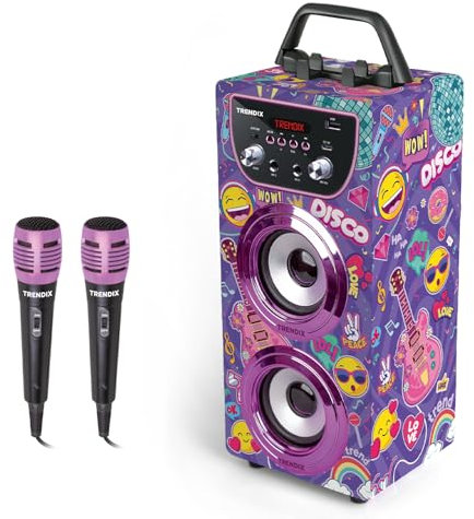 Trendix - Karaoke Enfant Top Singer | Enceinte Karaoke | Karaoké Enfant 2 Microphones | Enceinte Bluetooth Portable | Enceinte Karaoké avec Micro | Cadeau Fille 10 Ans