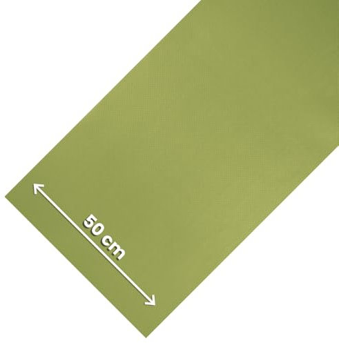 OLIVO.shop Küchenläufer aus PVC auf Rolle, Mehrzweck, zuschneidbar, waschbar, rutschfest, Teppich für Küche, Bad, Waschküche, Breite 50 cm, Rolle mit mehreren Rollen (Salbeigrün, 50 x 900 cm)