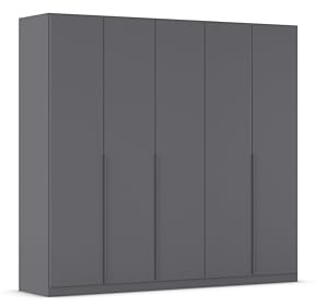 Rauch Möbel Alabama, Kleiderschrank, Farbe Grau metallic, Breite 226 cm | Schrank, 5-türig, Zubehör Premium, für Schlafzimmer, Kinderzimmer, Garderobe, Flur