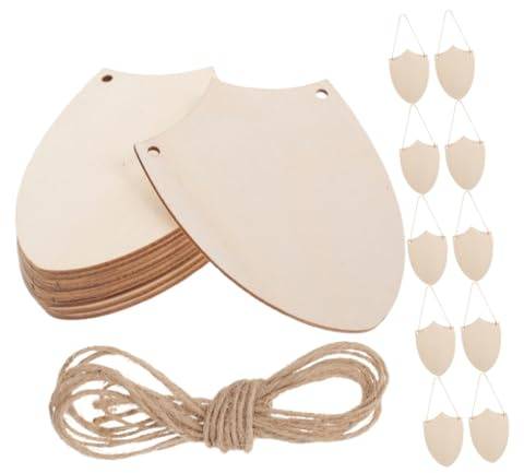 SOPOTUTU 20 Stück Diy Bastelornamente Ritter-partygeschenke Holzschildausschnitte Mittelalterliche Partygeschenke Unfertige Holzschilder Holzanhänger Pappelbrett Beige