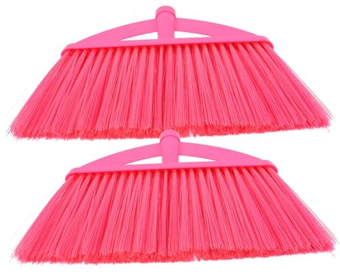 SHERCHPRY 2 Pezzi Testa di Scopa Sostituzione della spazzatrice Industriale Filo Cucina Mop per la Pulizia dei Pavimenti con Scopa lavapavimenti Scopa da Garage Scopa angolare plastica Rosso