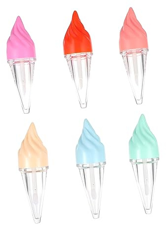 LOLIPPYY 6pcs Diy Lip Gloss Tube Holder Tinted Lip Oil Containers Ice Shape Lipstick Holder for Travel Random Color