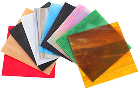 EPIGEIST Láminas de Vidrio para Mosaicos 10x10 Cm, 10 Piezas de Vidrieras de Iglesia Multicolor, Transparente Ondulado, Decoración Manualidades, Adornos Ventana Navidad, Color Aleatorio