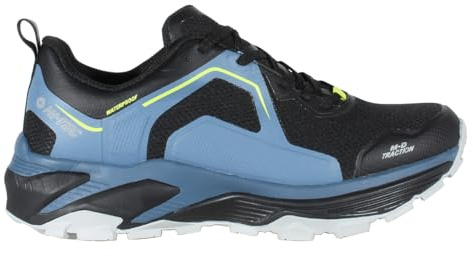 HI-TEC Muflon Low, Trekkingschuhe für Herren, wasserdicht, Wanderschuhe für Herren, Mehrfarbig (Black Blue Mirage Tender Shoot), 44 EU