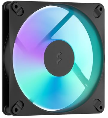 Fractal Design - Dynamic 3 14 RGB Black 140 mm PWM Fan – ARGB Gen 2 Lighting – Swept Blade Design – Daisy-Chainable Cable – Rifle Bearing