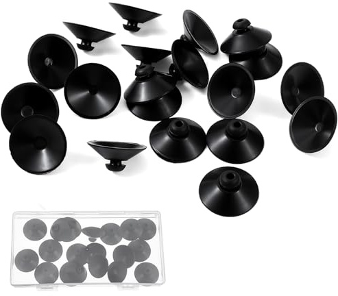 Classicseali 20 ventosas de goma para acuario, ventosas de 28 mm para tubos de iluminación de calefacción, ventosa pequeña para tubos de conducción aérea, color negro