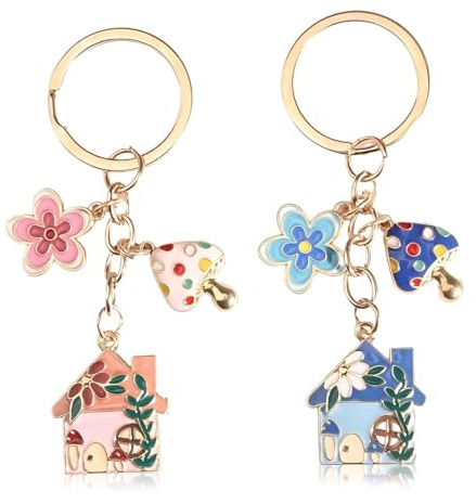 JYNXOR 2Pcs Cadeau Cremaillere Maison,Porte Clé Couple,Cadeaux Famille,Porte-clés Maison,Porte Clef Voiture Personnalisé,Cadeau Pour Son Copain Et Petite Amie,Cadeaus Amour de Pendaison de Crémaillère
