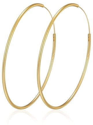 MOROTOLE Creolen Silber 925 für Damen 14 Karat Vergoldete Gold/Silber Endlos Creolenes Hypoallergene Große Ohrringe Gold Silber Creolen 30/40/50/60/70 mm