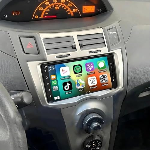 Radio 2 DIN para Toyota Yaris 2005-2011 con Carplay Android Auto Pantalla TáCtil para Coche 10 Pulgadas Autoradio Bluetooth Navegación GPS FM/RDS WiFi SWC AHD Android 15 4+64G