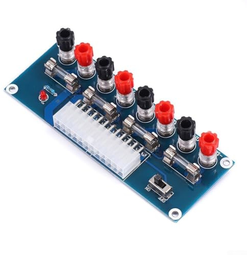 Besttoolifes ATX Netzteil für Breakout Board - Tischmodul mit 4 Ausgangsspannungsreglern (-12V +12V 5V 3,3V), austauschbare Sicherung, PC Power Testing Kit