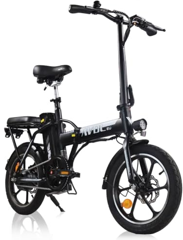 VDL E-Bike Klapprad 16 Zoll, Elektrofahrrad faltbar für Damen Herren, 36V 12,8Ah Akku, starker Motor, AAS Mini Faltrad Pedelec kompakt zum Pendeln