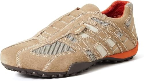 Geox Uomo Snake L, Zapatillas para Hombre, Beige (Beige/Dk Orange), 46 EU