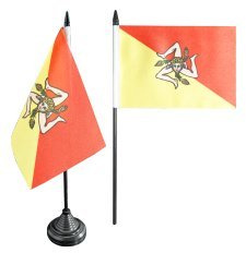 Digni® Drapeau de Table Italie Sicilie, Mini Drapeau - 10 x 15 cm