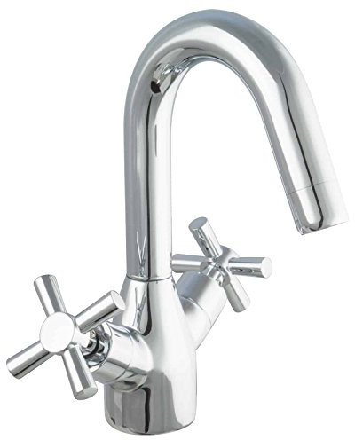 PaulGurkes Design Wasserhahn Zweigriffmischer Kreuzgriff Badarmatur Hahn