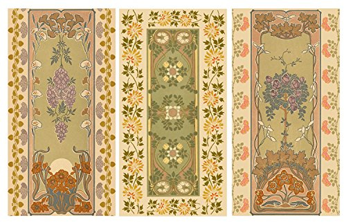 Decoupage Papier Pack (12 blatt A4 / 20x30cm) Art Nouveau Borders Patterns FLONZ Vintage Retro