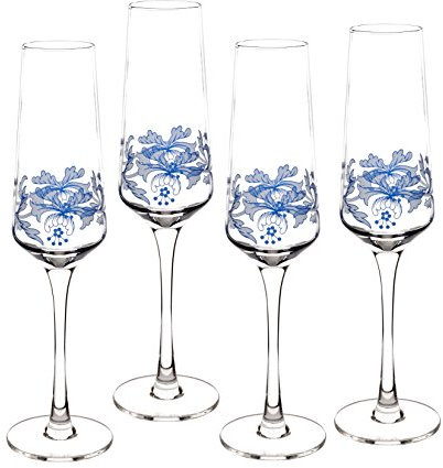 Spode Blue Italian 0.23L (Set of 4) Glass Champagne Flute