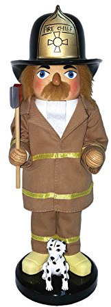 Santa's Workshop 70974 Feuerwehrmann und Dalmatiner Nussknacker, Mehrfarbig, 35,6 cm