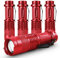 MODOAO Pack of 5 LED Mini Torches 7 W 300 LM SK-68 3 Modes Adjustable Focus Zoomable Q5 LED Tactical Torch for Camping Hiking Emergency (Red)