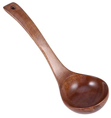 BESTonZON Holz Suppenkelle Suppenlöffel Schöpflöffel mit Langem Griff Kochgeschirr 28cm
